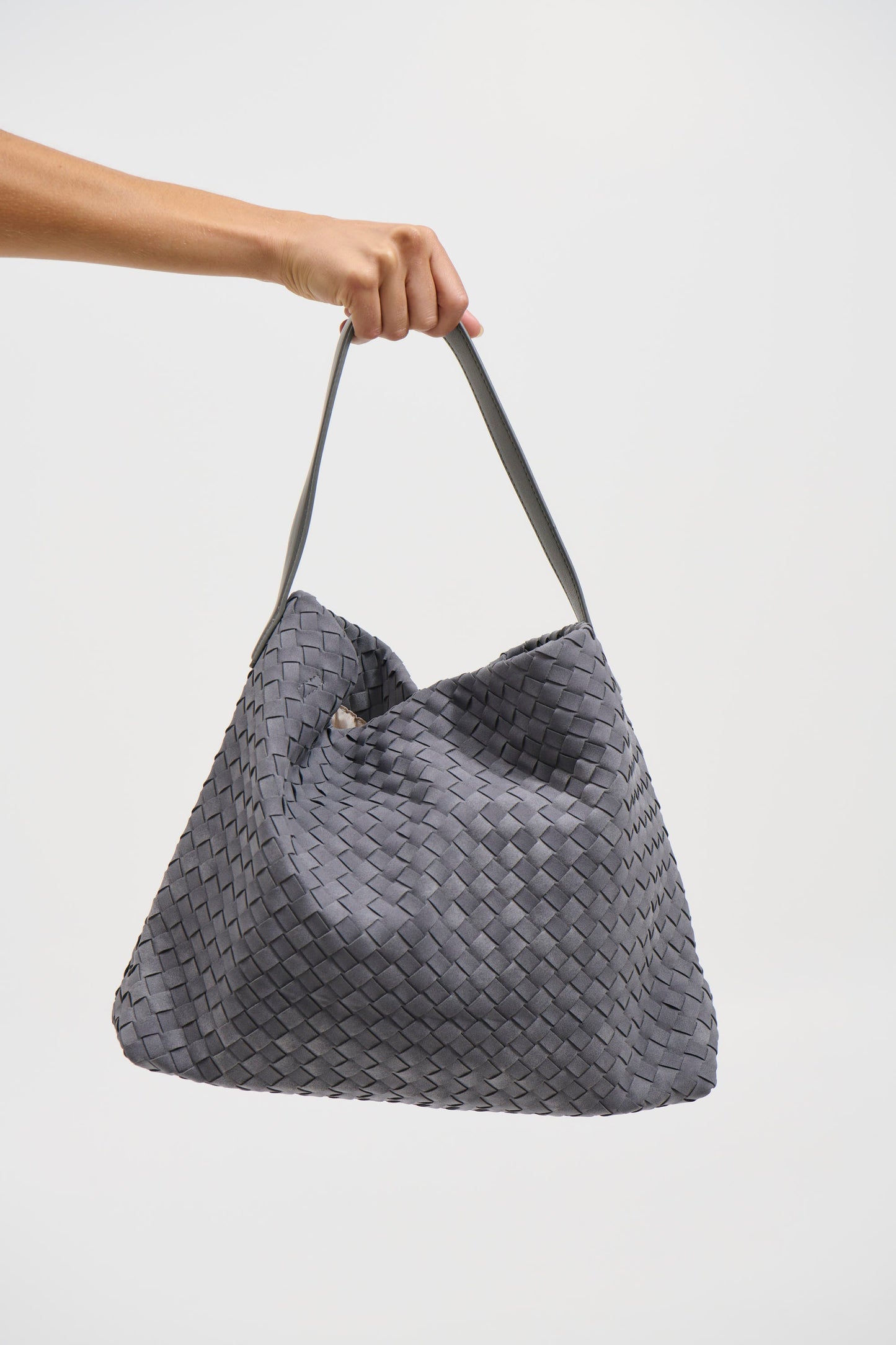 Anya Woven Tote Bag Steel