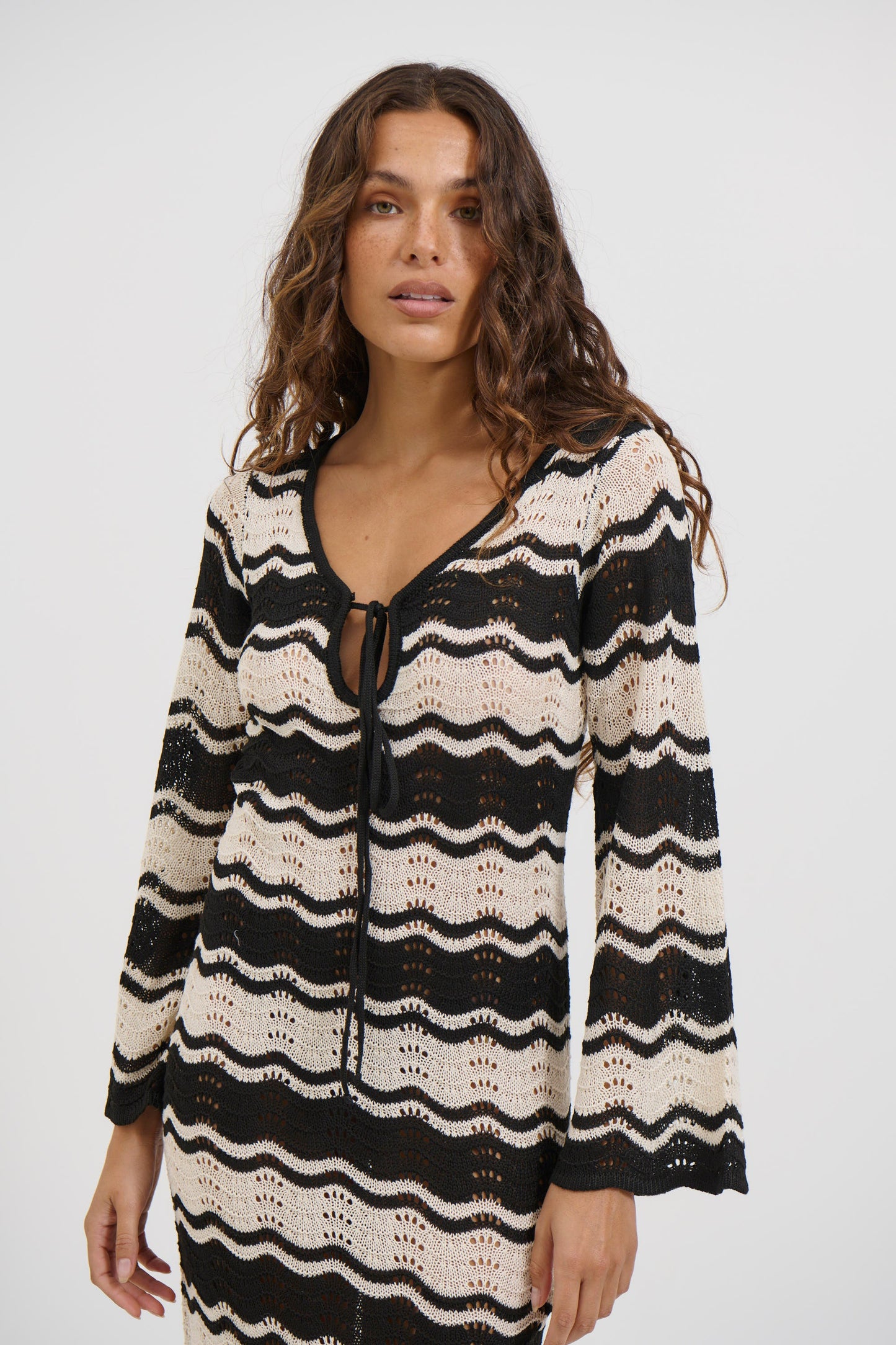 Aria Maxi Dress Black/Beige