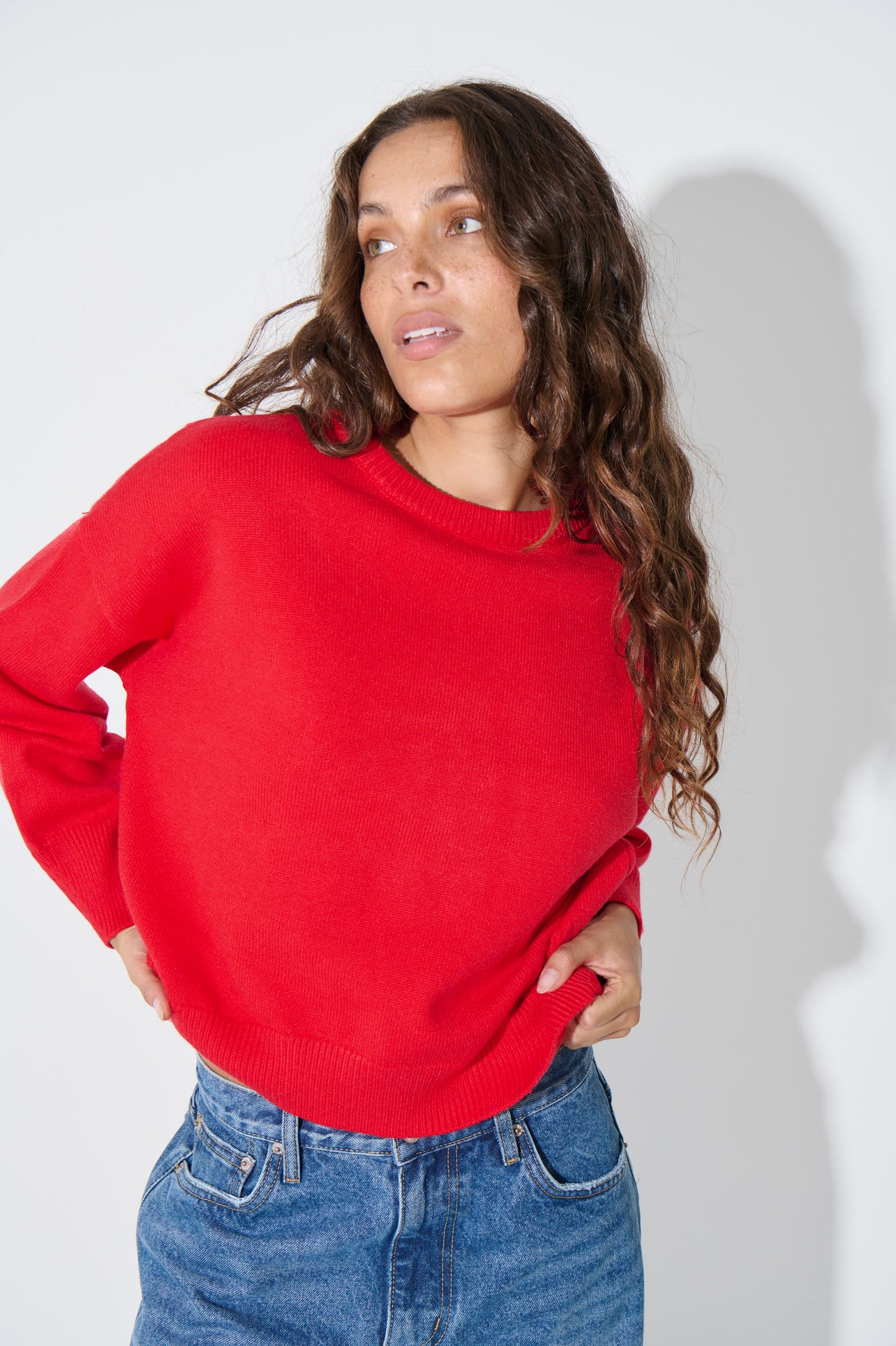 Bianka Crew Neck Sweater Cherry