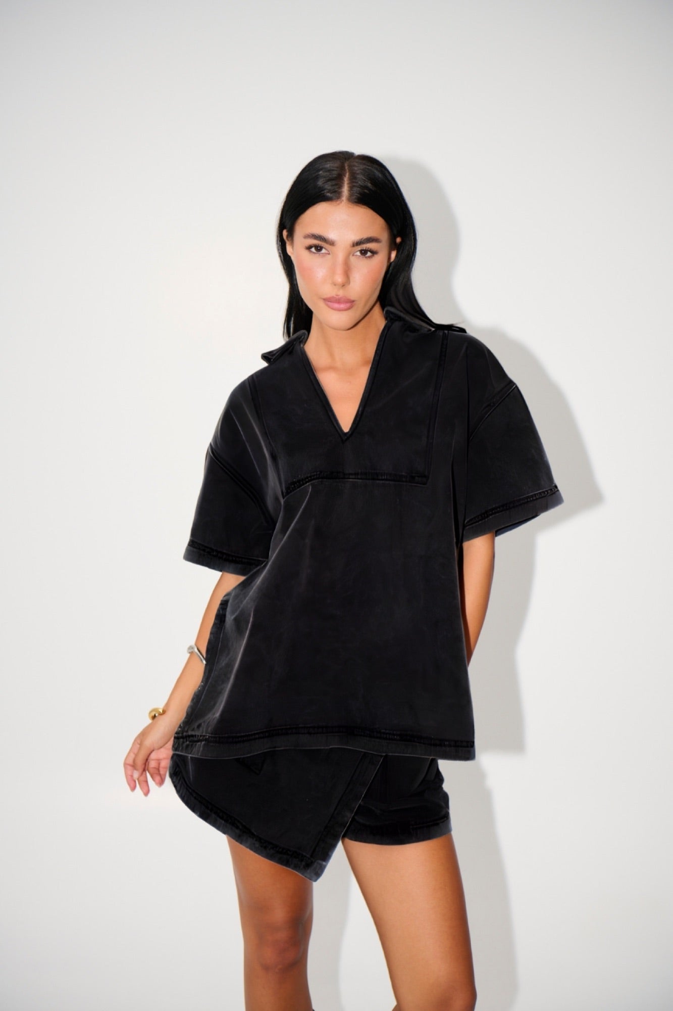 Rosemary Denim Skort Washed Black