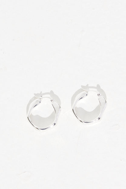 Wavy Hoops Silver