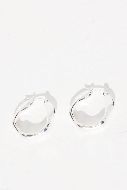 Wavy Hoops Silver