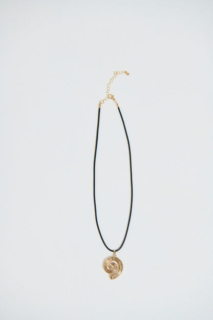 Swirl Necklace Gold Plated