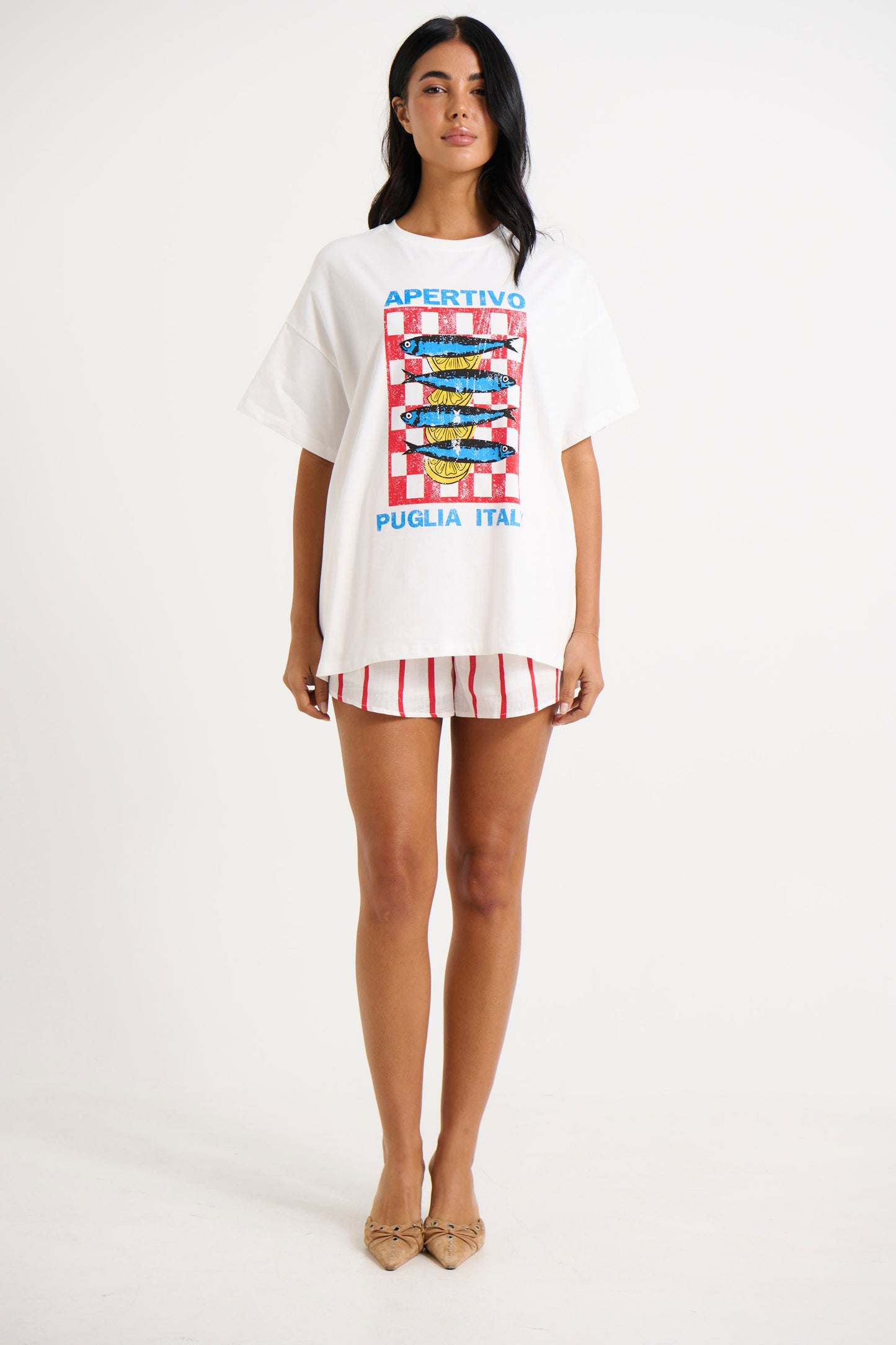 Puglia Short White/Red - FINAL SALE