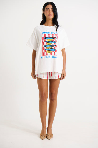 Puglia Short White/Red - FINAL SALE