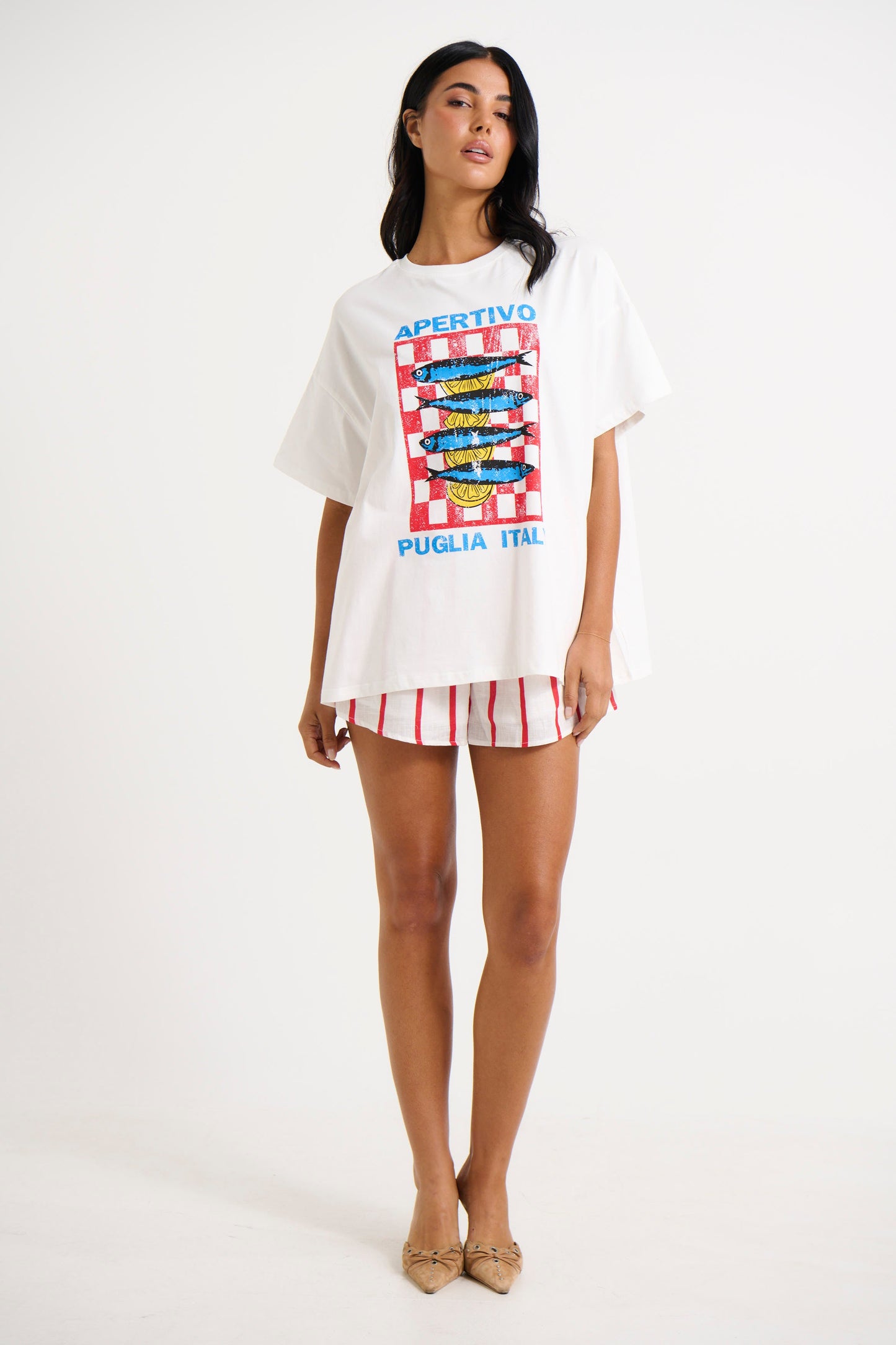 Puglia Short White/Red - FINAL SALE