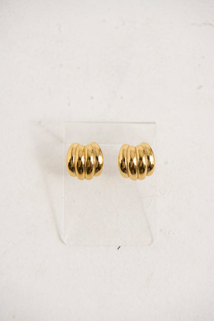 Mini Carmel Puff Earrings Gold
