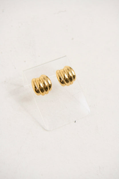 Mini Carmel Puff Earrings Gold