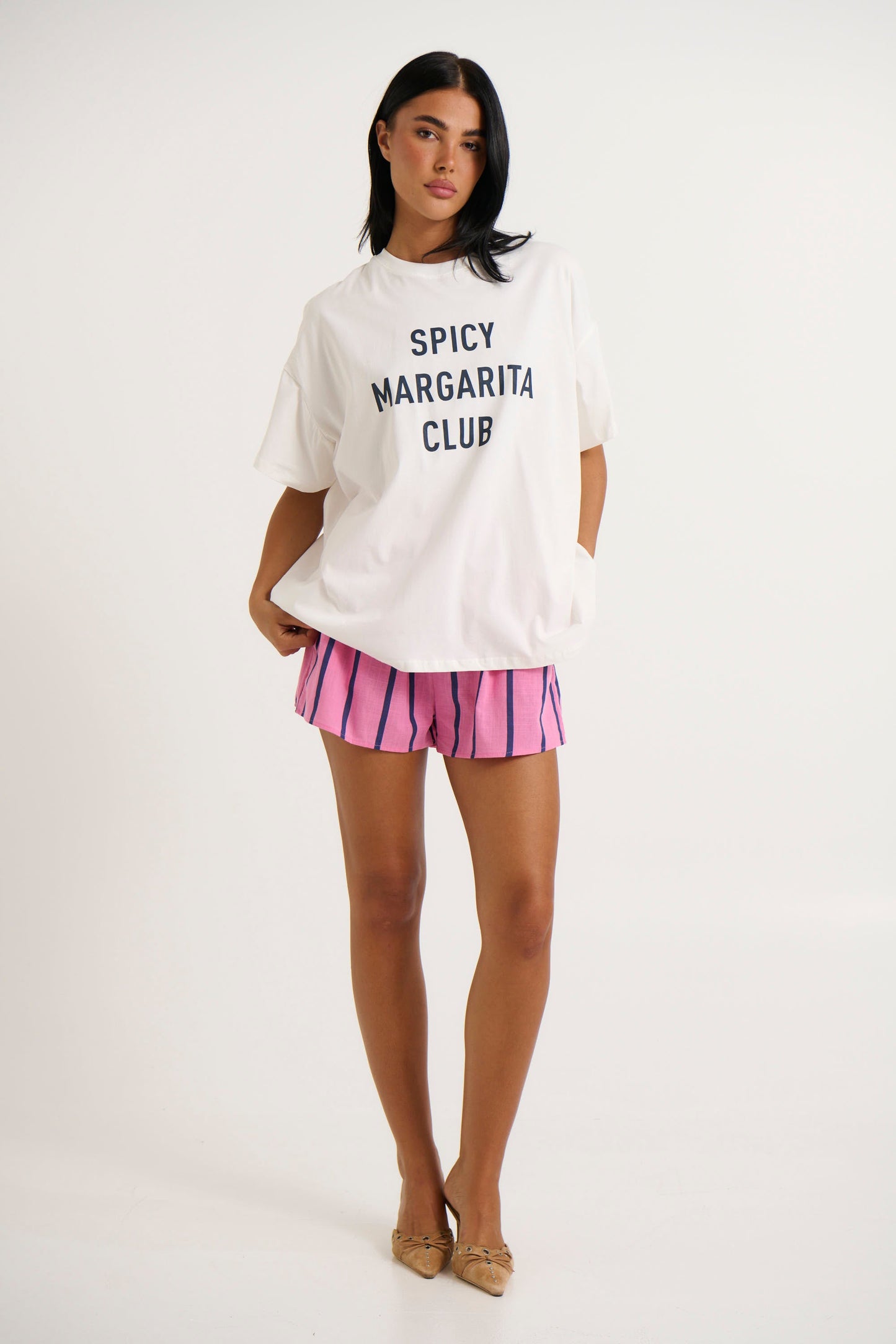 Caitie Shorts Pink/Navy - FINAL SALE