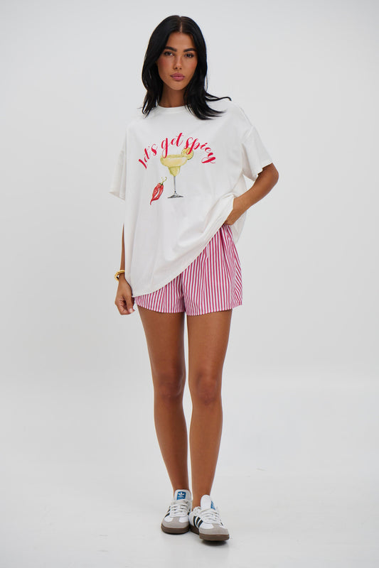 Robina Shorts Red/White - FINAL SALE