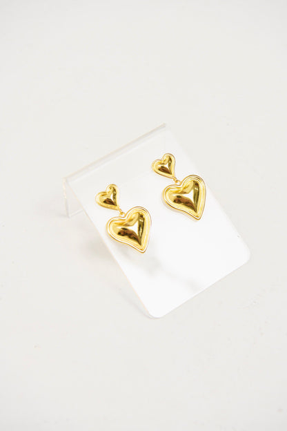 Double Heart Earring Gold
