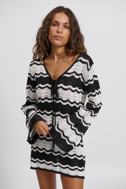 Aria Mini Dress Black/White