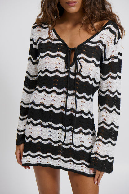 Aria Mini Dress Black/White
