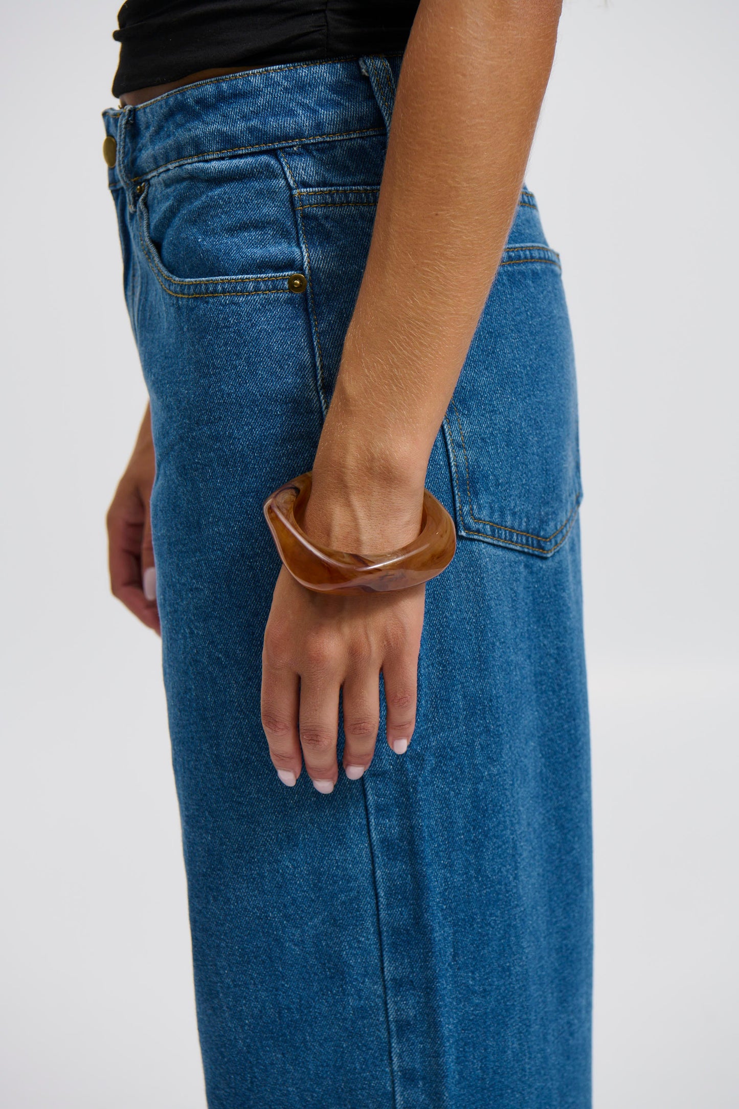 Angular Cuff Bangle Brown
