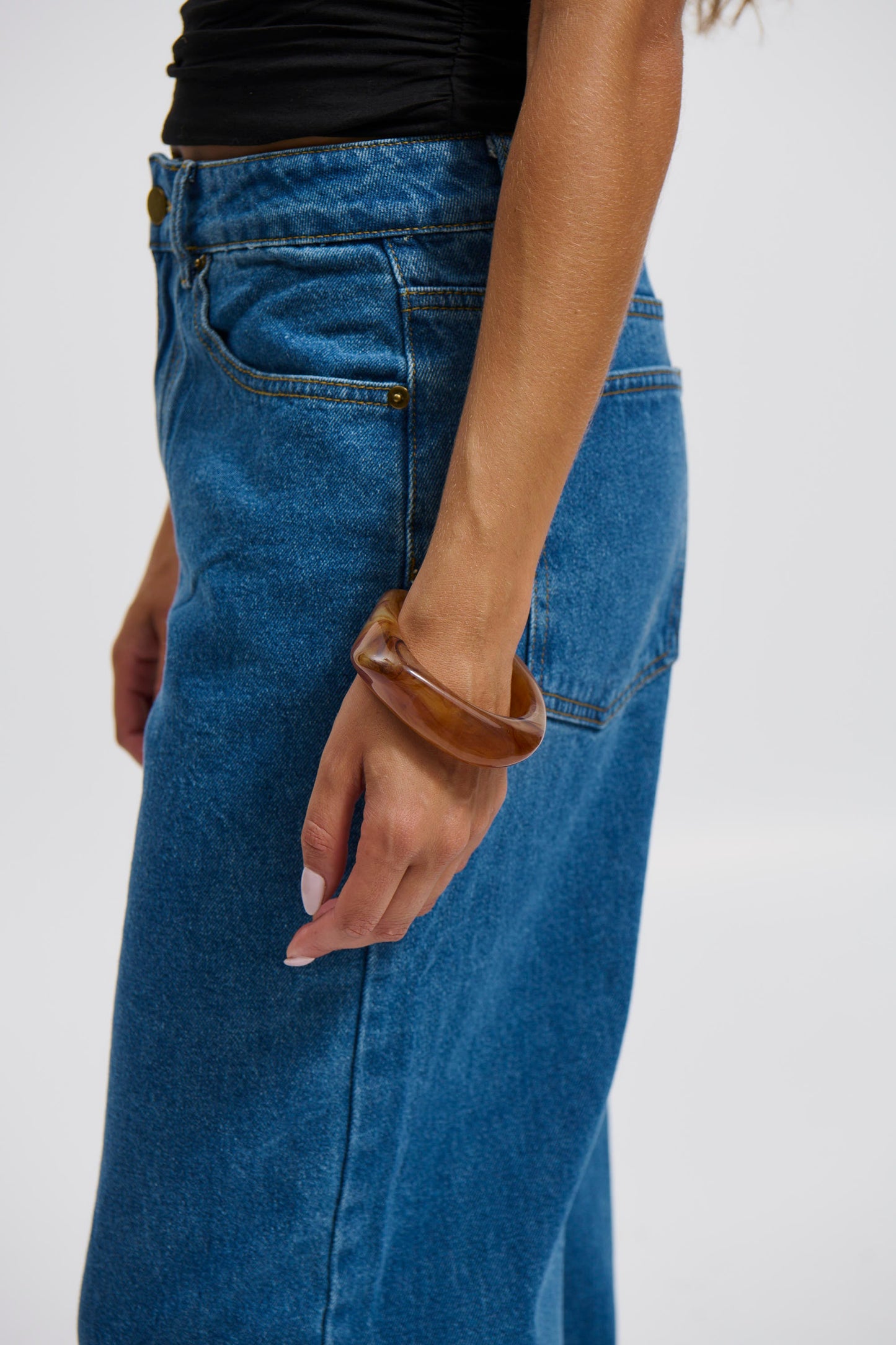 Angular Cuff Bangle Brown