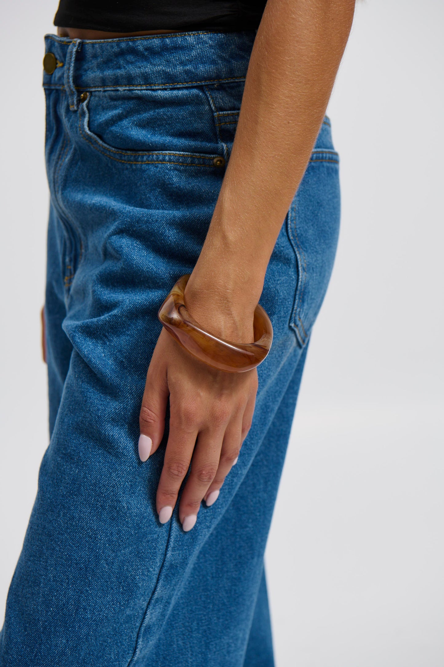 Angular Cuff Bangle Brown