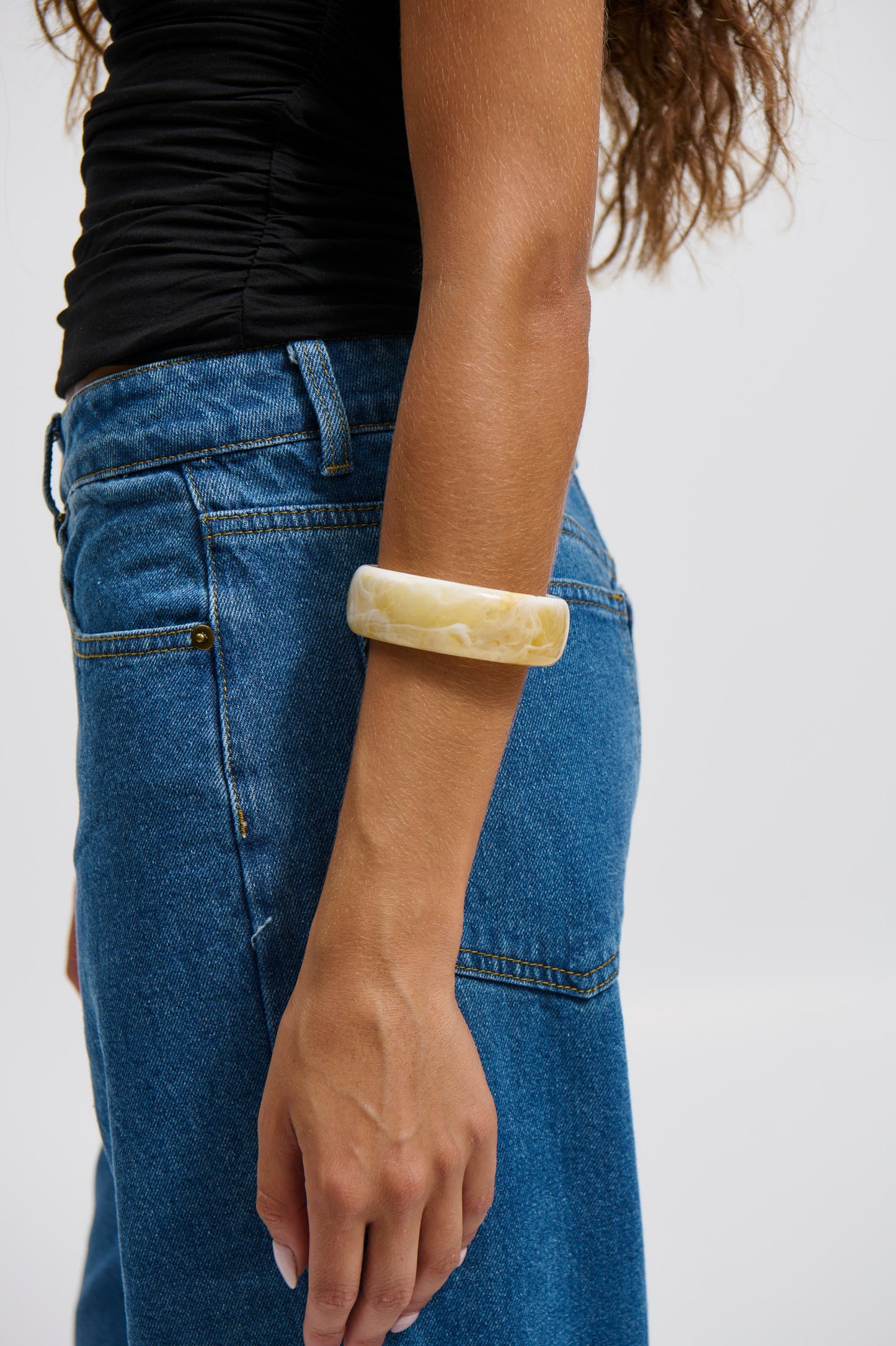 Joey Open Cuff Bangle Stone