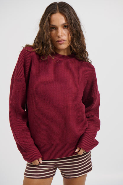 Sherri Knit Jumper Burgundy