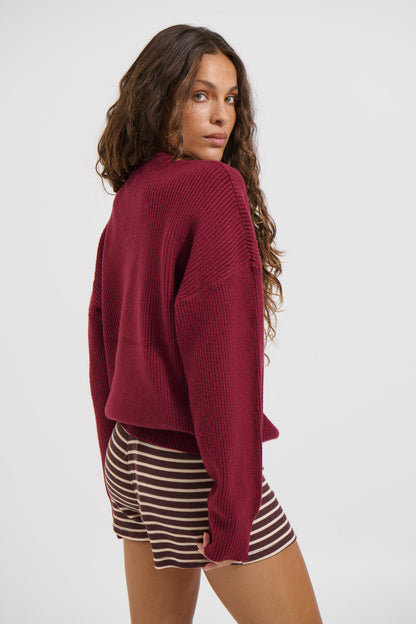 Sherri Knit Jumper Burgundy