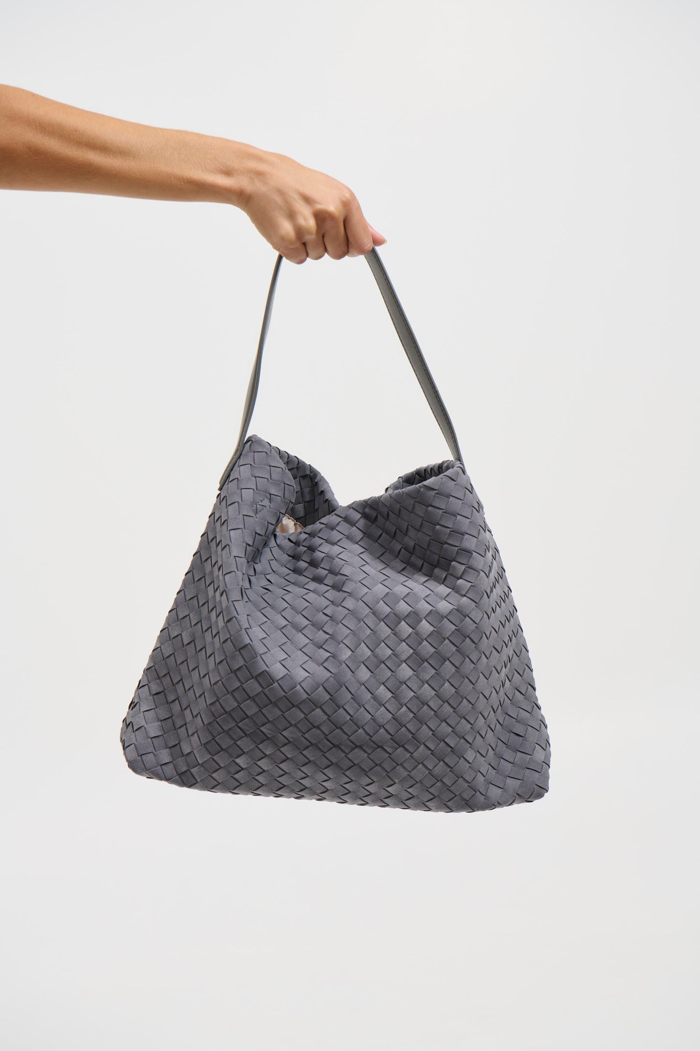Anya Woven Tote Bag Steel