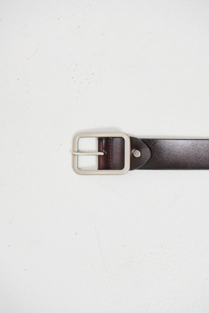 Leather Belt Wide Dark Brown