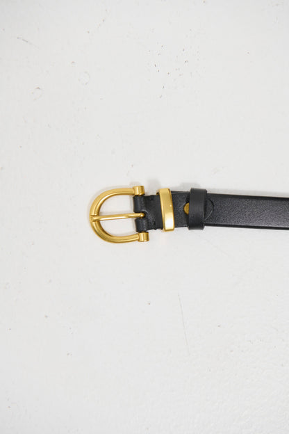 Leather Belt Thin Black