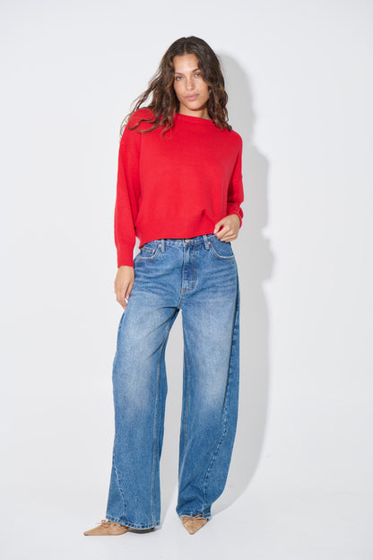 Bianka Crew Neck Sweater Cherry