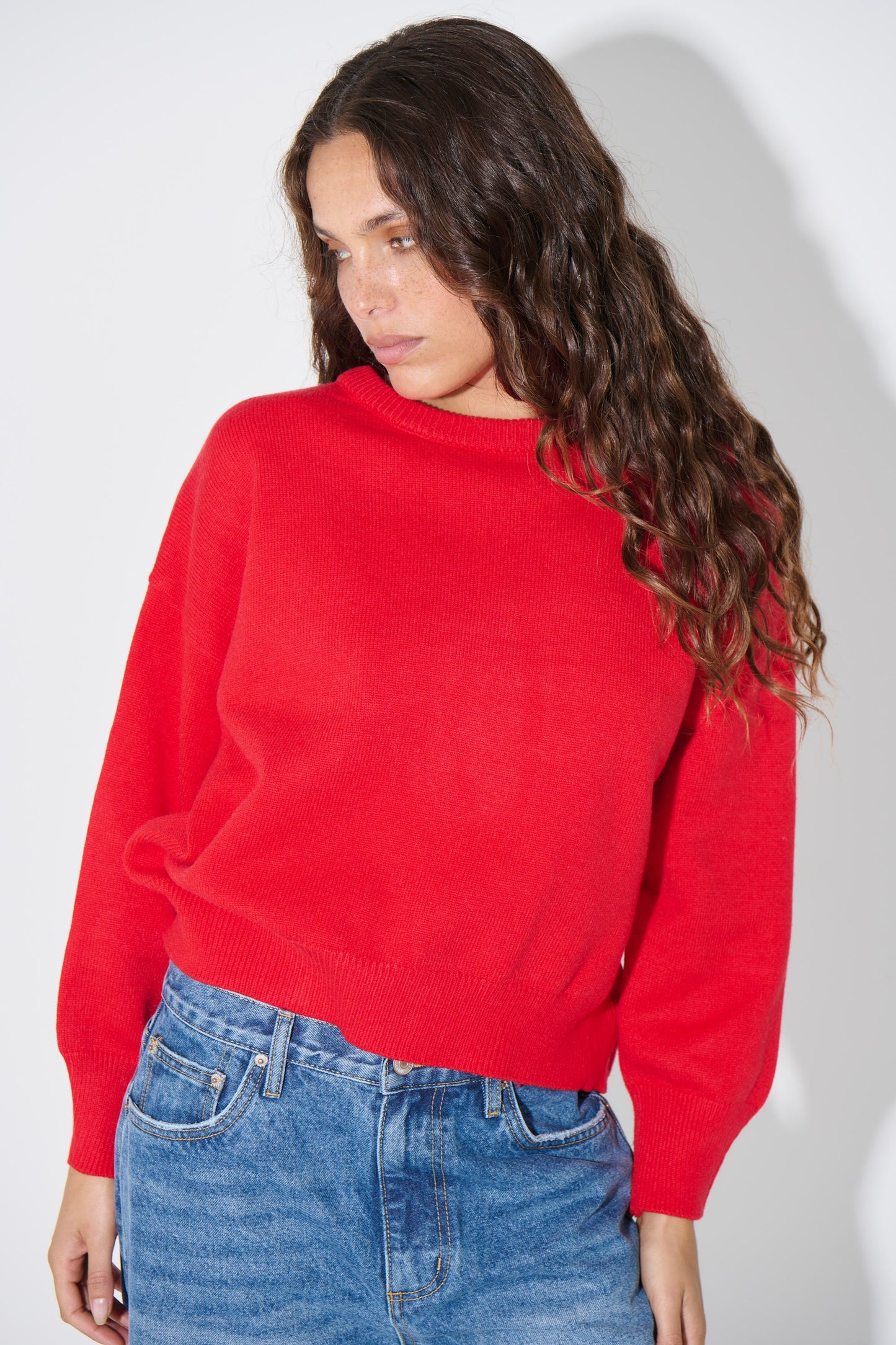 Bianka Crew Neck Sweater Cherry