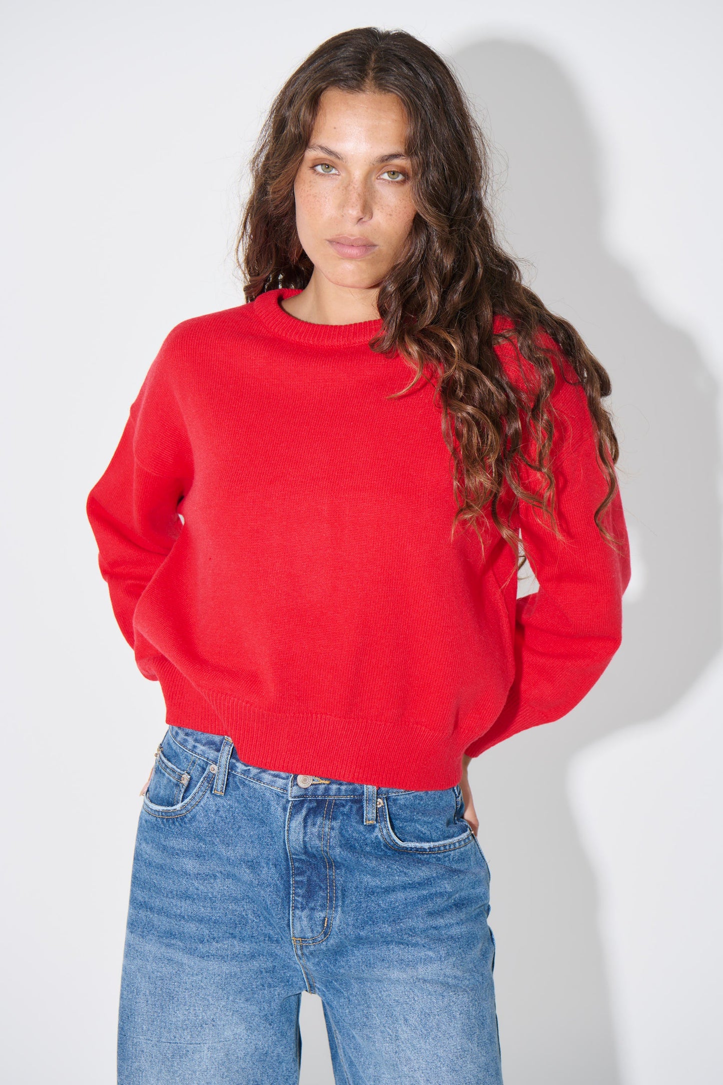 Bianka Crew Neck Sweater Cherry