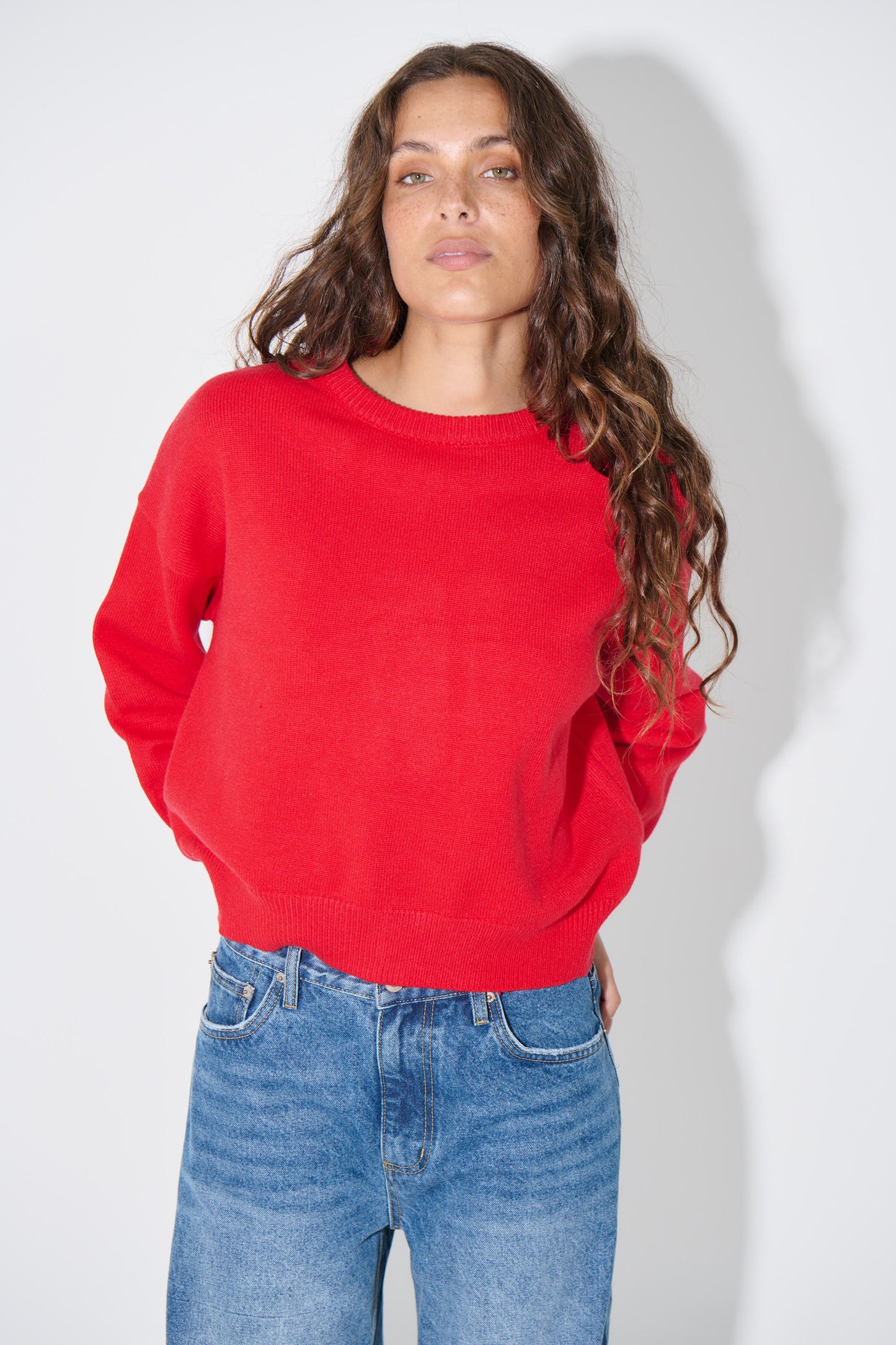 Bianka Crew Neck Sweater Cherry
