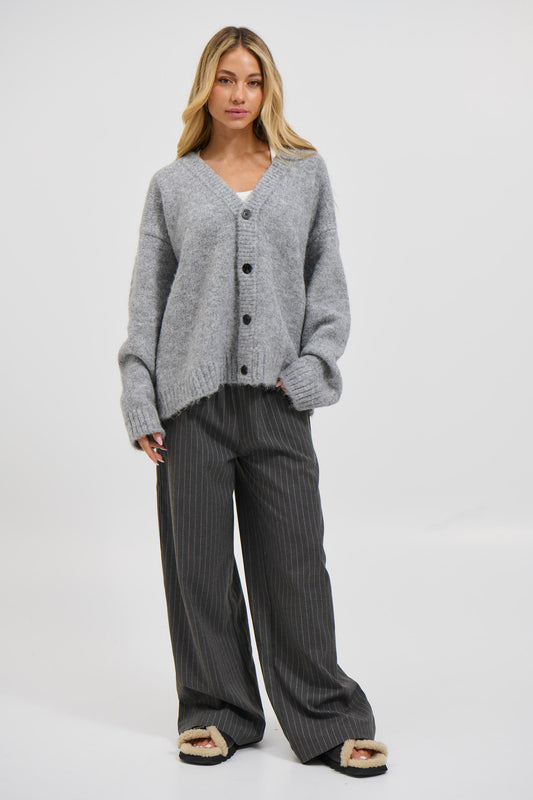 Unisex Knitted Oversize Cardigan Grey
