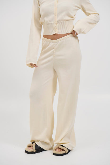 August Button Pant Cream