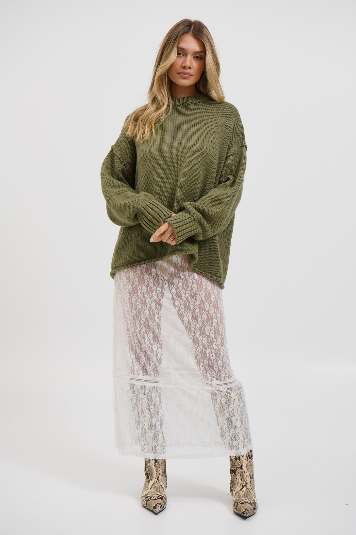 Nikova Knit Jumper Army