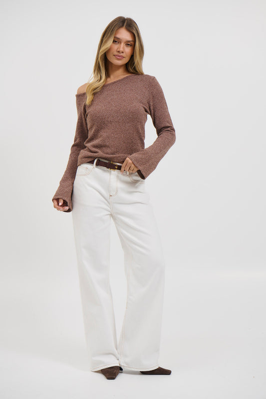 Hannah Long Sleeve Top Hazelnut