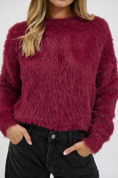 Arizona Fluffy Knit Wine