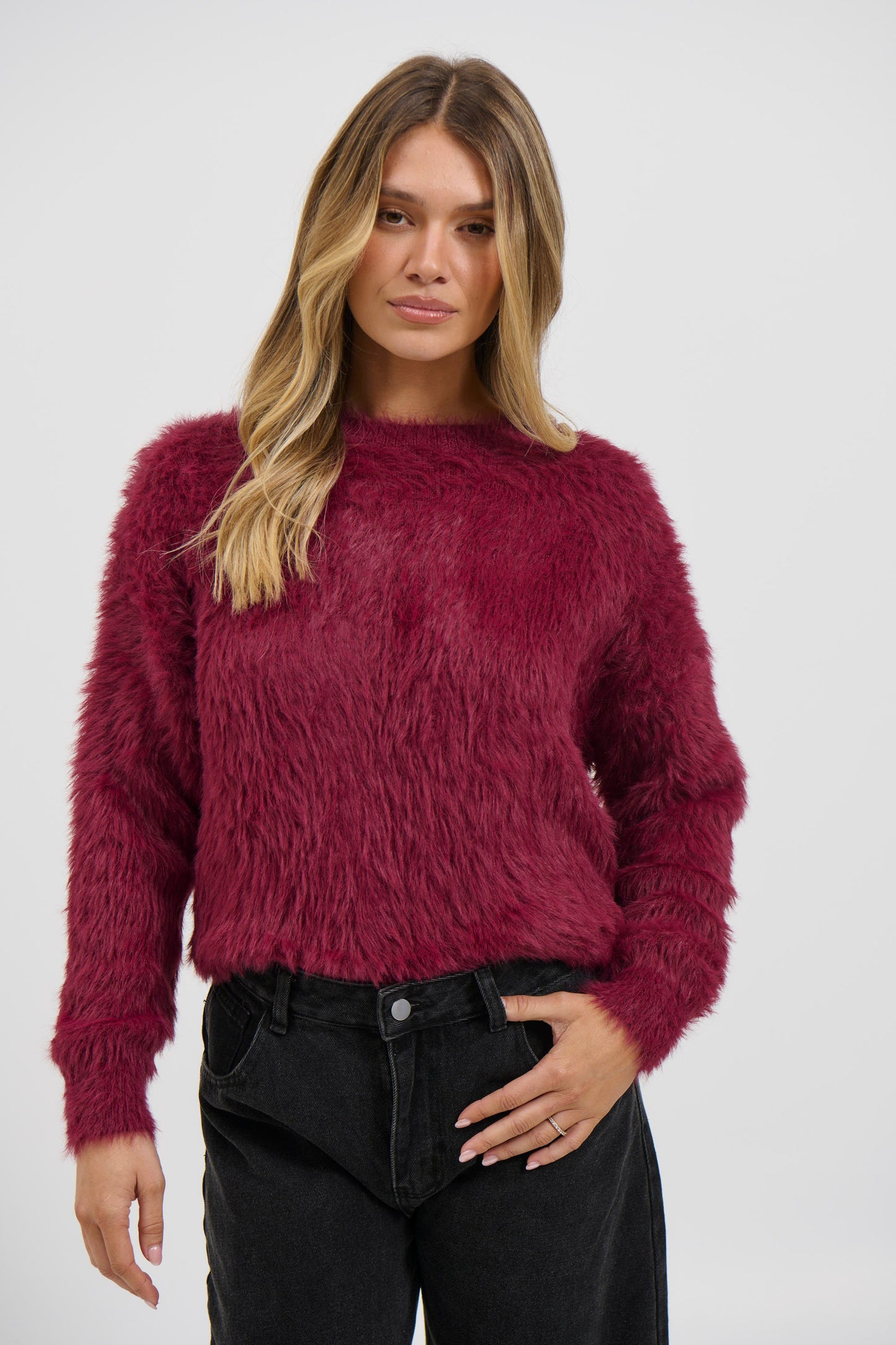Arizona Fluffy Knit Wine