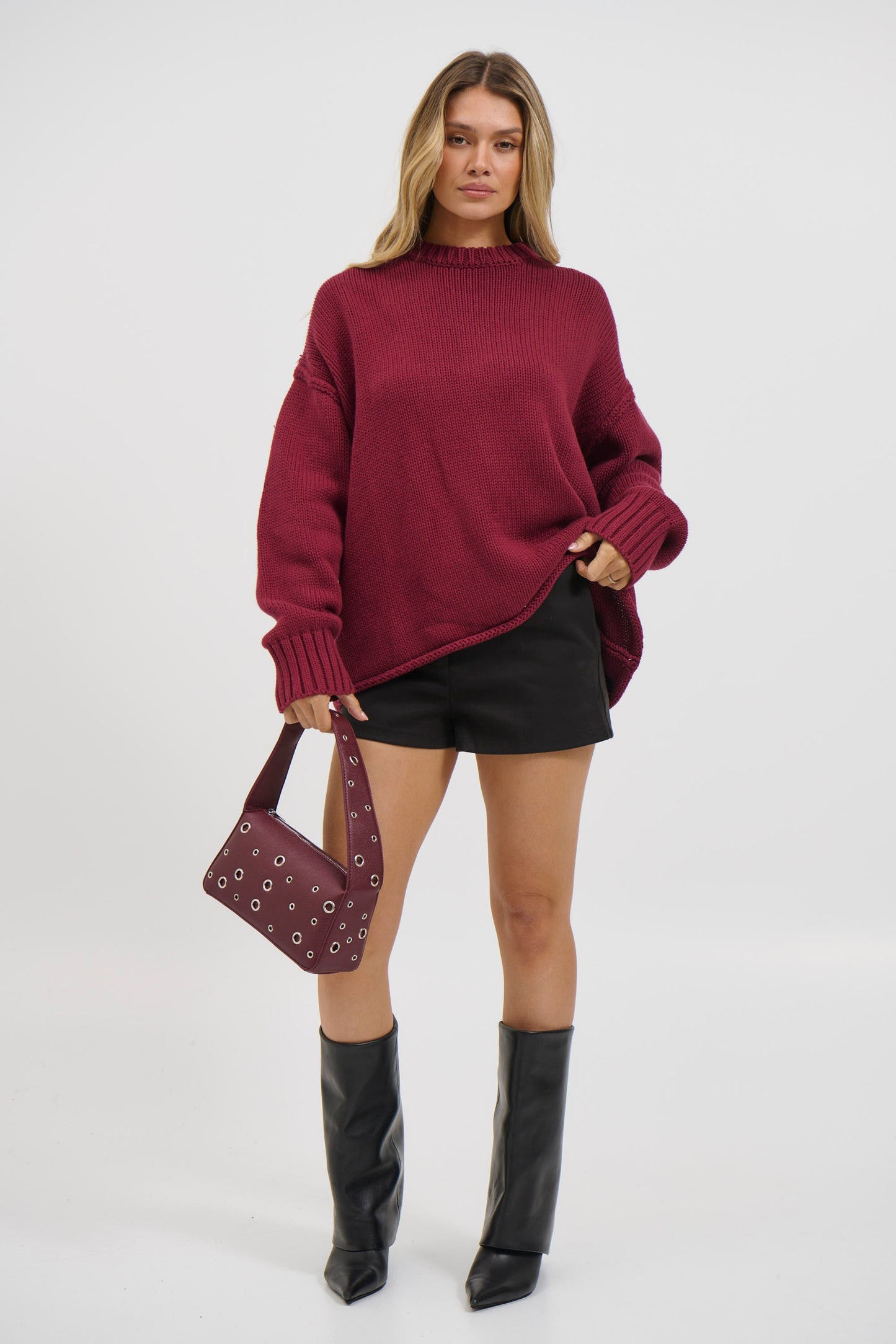 Nikova Knit Jumper Wine