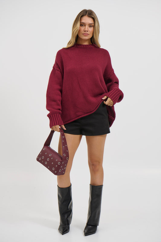 Nikova Knit Jumper Wine