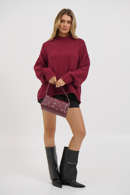 Nikova Knit Jumper Wine
