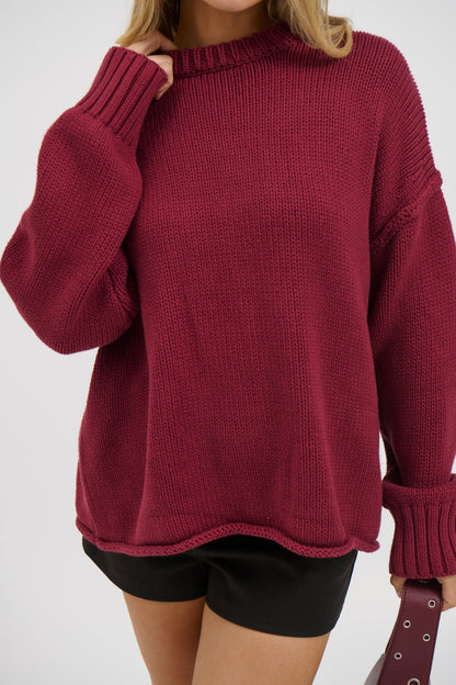 Nikova Knit Jumper Wine