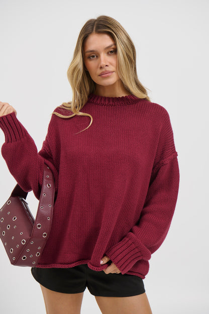 Nikova Knit Jumper Wine