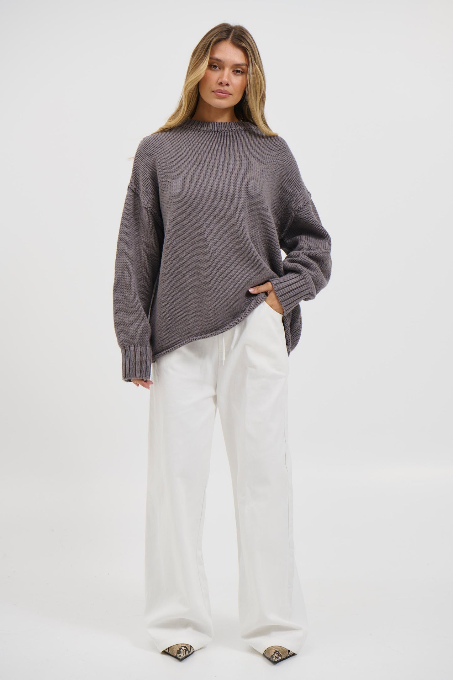 Nikova Knit Jumper Dark Grey