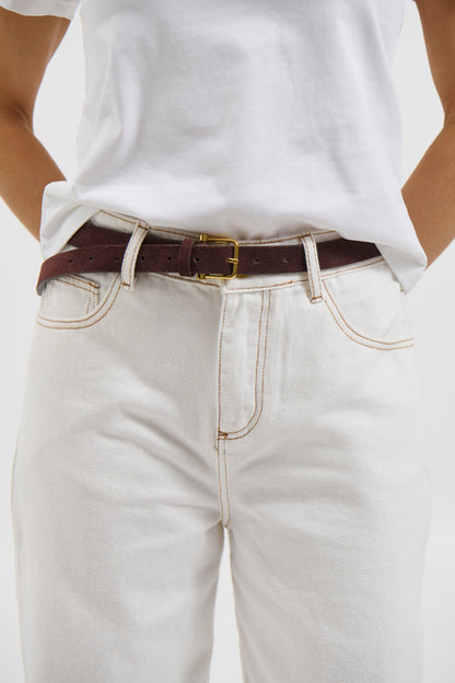 Halley Suede Belt Brown