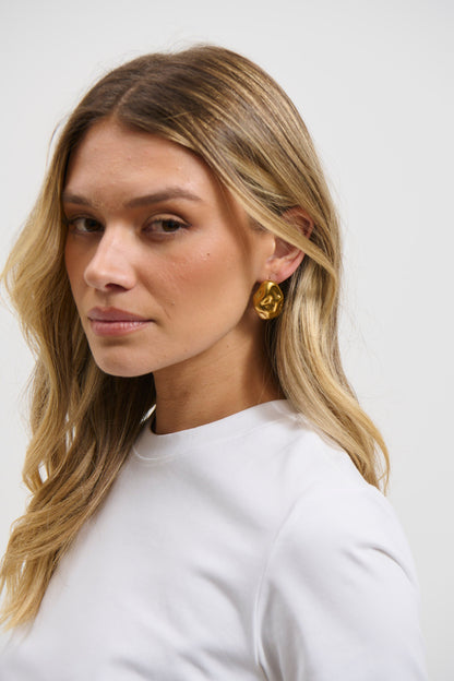 Aurelia Pebble Statement Earring Gold