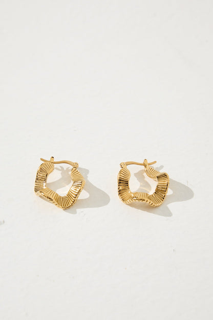 Wave Coil Gold Plated Earrings