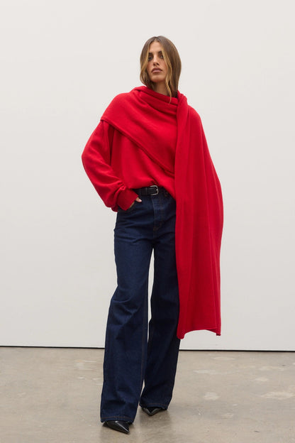 Soba Scarf Cherry Red