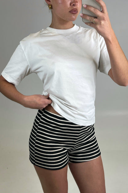 Carrie Mini Short Noir Stripe