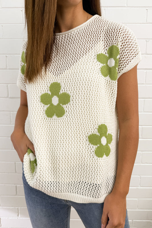 Daisy Crochet Knit Top