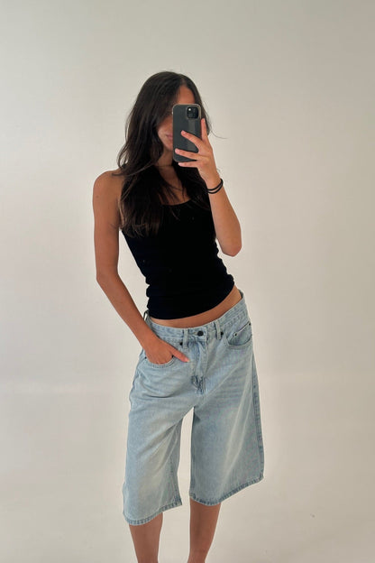 Unisex Flint Baggy Denim Jort Light