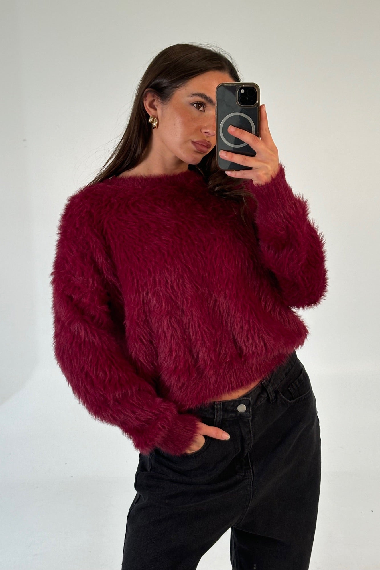 Arizona Fluffy Knit Wine